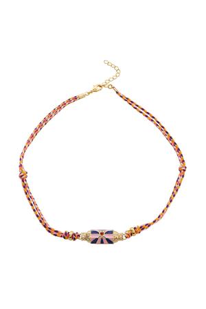 Necklace colorful bead Multi Copper h5 